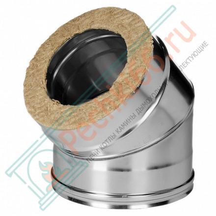 Отвод 45° с изол (НЕРЖ-321/0,5-НЕРЖ-439/0,5) d-180/260 (Дымок-Lux)