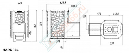 Печь для бани Hard 20L Хохлома (Сталь-Мастер)