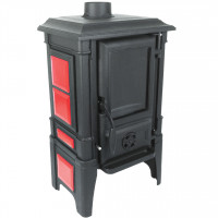 Чугунная печь-камин Arina - 1210 эмаль - Dark red (Guca)