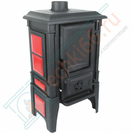 Чугунная печь-камин Arina - 1210 эмаль - Dark red (Guca)