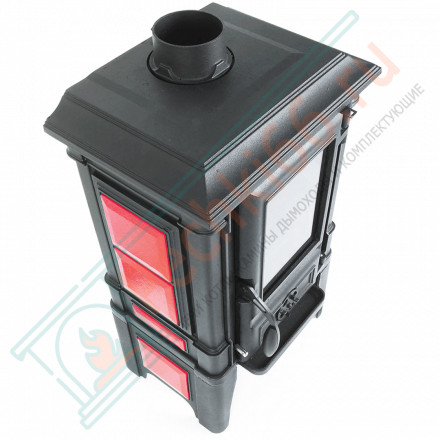 Чугунная печь-камин Arina - 1210 эмаль - Dark red (Guca)