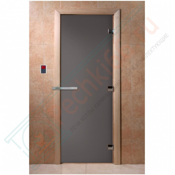 Стеклянная дверь для бани графит матовый, 2000х800 (DoorWood) в Краснодаре