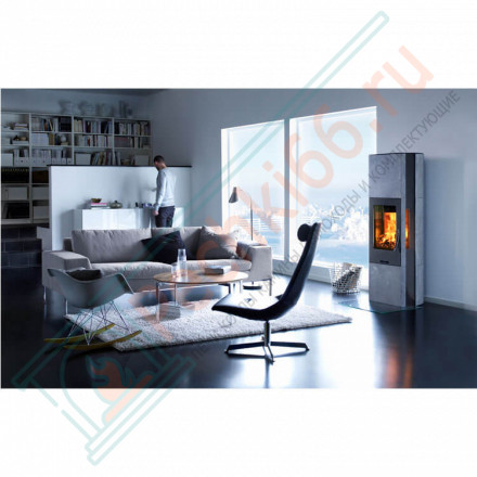 Печь-камин 35T:2, со стеклянной дверцей, верх талькомагнезит, цвет корпуса топки черный (Contura)