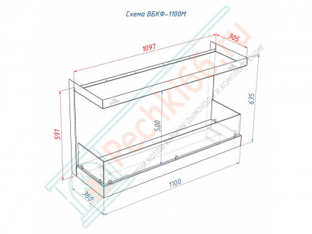Встраиваемый биокамин Lux Fire Фронтальный 1100 M
