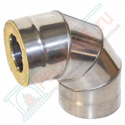 Сэндвич-отвод 90° (НЕРЖ-439/0,5-НЕРЖ-439/0,5) d-80/160 (УМК)