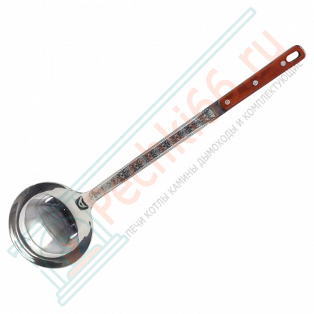 Половник для казана средний (10-25 л.) с деревянной ручкой 46.5 см