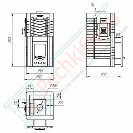Печь для Русской бани № 06МС 01 сетка (Тройка) до 18 м3