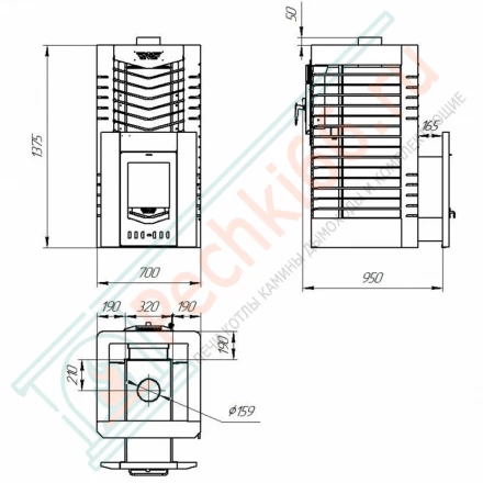 Печь для Русской бани № 06МС 01 сетка (Тройка) до 18 м3