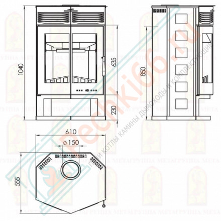 Печь-камин Варяг 9 (Мета) до 180 м3