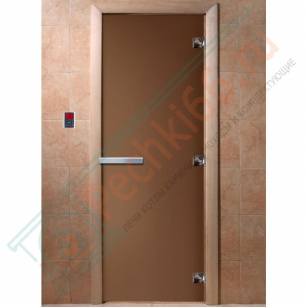 Дверь стеклянная для бани, бронза матовая 2000х900 (DoorWood)