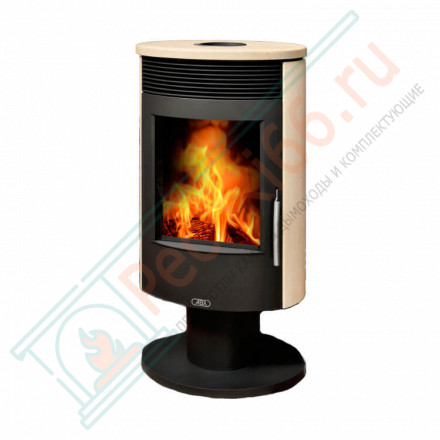 Печь-камин Tartu 5 поворотная с верхней плитой - крем мокка (ABX)