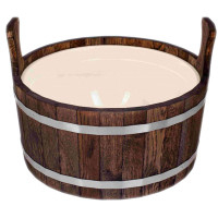 Шайка двуручная 12л. с пластмассовой вставкой, Дуб в темном (Woodson)