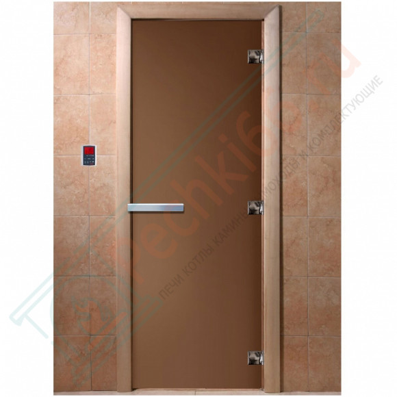 Дверь стеклянная для бани, бронза матовая 1800х700 (DoorWood) в Краснодаре