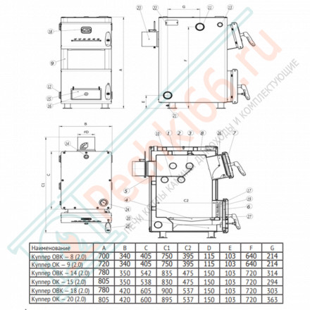 Комбинированный котел Куппер ОК-20 (2.0) (Теплодар)