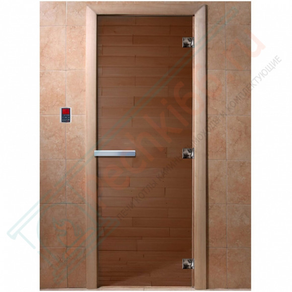 Дверь стеклянная для бани, бронза прозрачная, 2100х700 (DoorWood) в Краснодаре