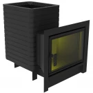 Печь для бани Флагман 24, каминная дверца (Березка)