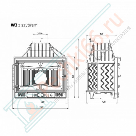 Чугунная топка W3 (Kaw-Met)