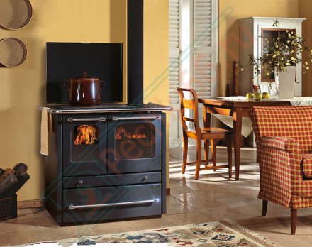 Печь с варочной поверхностью TermoSovrana, цвет чёрный (La Nordica)