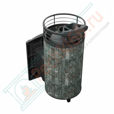 Печь банная Атмосфера XL, жадеит ламель+сетка с газовой горелкой 24 кВт (ProMetall) 26м3