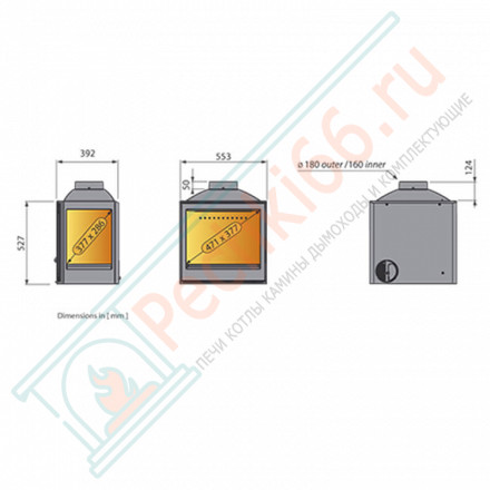 Чугунная топка LCI 5 GFL, стекло слева (Liseo Castiron) 14 кВт