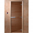 Дверь стеклянная для бани, бронза прозрачная, 1700х700 (DoorWood)