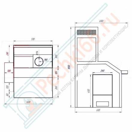 Печь банная Емельяныч - 3/S 230 Сeramic, под бак 60 л (Дионис)