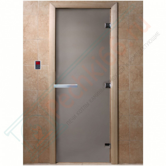 Дверь стеклянная для бани, сатин матовый, 1700х700 (DoorWood) в Краснодаре