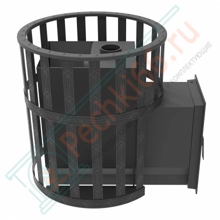 Печь для бани Викинг 15 Д-2, каминная дверца (Березка) до 16 м3