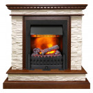 Электрический каминокомплект Calgary - Дуб / Сланец белый с очагом Danville Black FB2 (Dimplex)