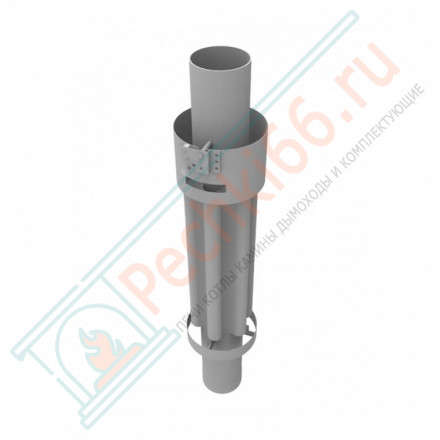 Дымоход - конвектор Жадеит наборный, d-115, L=1000 мм (Feringer)