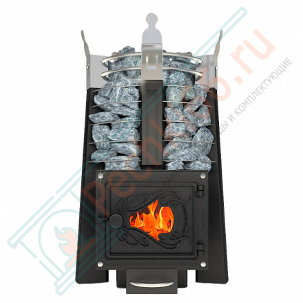 Банная печь Августа СТОУН стронг со стеклом (Добросталь)