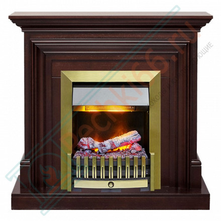 Электрический Каминокомплект Bradford - Темный дуб с очагом Danville Antique Brass FB2