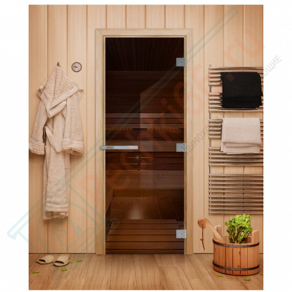 Дверь для бани и сауны Эталон, бронза 10мм, 190х70 см (по коробке) (DoorWood) в Краснодаре