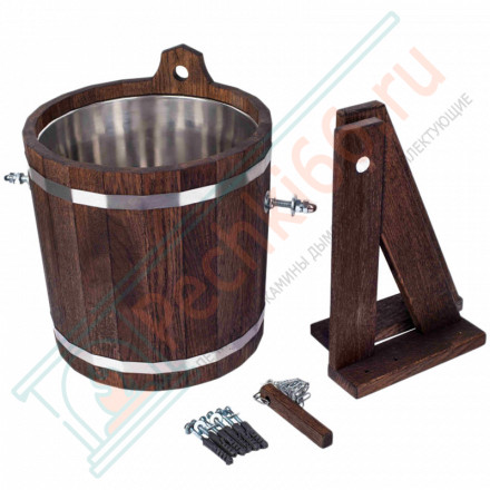 Обливное устройство 12л. с нержавеющей вставкой, дуб в темном (Woodson)