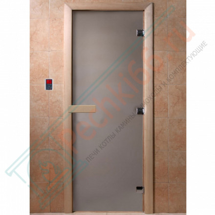 Дверь стеклянная для бани "Теплая ночь" сатин матовый, 2000х800 (DoorWood)