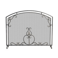 Экран каминный С120Ч, чёрный (Везувий)