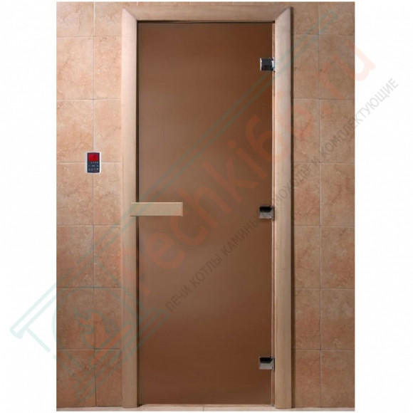 Дверь стеклянная для бани "Теплая ночь" бронза матовая 2000х800 (DoorWood) в Краснодаре