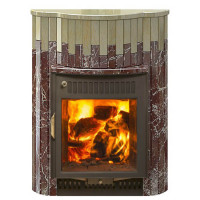 Портал для печи (Мини или Оптима) серии 'Ламель' - Сильвия Оро + Россо Леванте (Feringer)