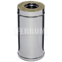 Сэндвич труба для дымохода L=0,5м (НЕРЖ-430/0,8-НЕРЖ-430/0,5) d-250/350 (Ferrum HF) Сэндвич труба для дымохода L=0,5м (НЕРЖ-430/0,8-НЕРЖ-430/0,5) d-250/350 (Ferrum HF)