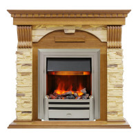 Электрокаминокомплект Dublin - Дуб / Сланец с очагом Chesford