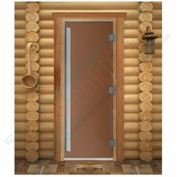 Стеклянная дверь для бани Престиж PRO, матовая бронза, 1900х700 (DoorWood) в Краснодаре