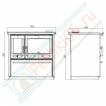 Отопительно-варочная плита 850 GLAS, белая (Plamen) 11 кВт