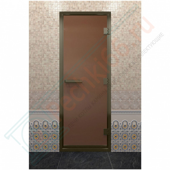 Дверь для хамама в бронзовом профиле, бронза матовая 190x70 (DoorWood) в Краснодаре
