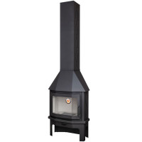 Печь-камин Мюнхен пристенно-угловой Черный (ЭкоКамин) до 240 м3