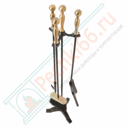 Набор каминный D41111АК (3 предмета, 75см, античная бронза/черный), на подставке