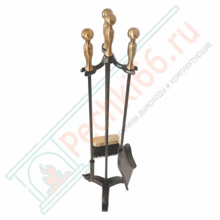 Набор каминный D41111АК (3 предмета, 75см, античная бронза/черный), на подставке