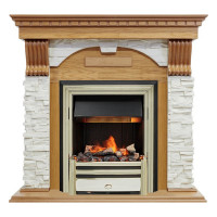 Электрокаминокомплект Dublin - Дуб / Сланец белый с очагом Cavendish