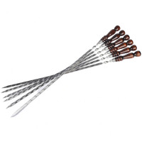 Комплект 6 шампуров из нерж. ст 3 мм. с д/р, (450х12х3 мм)