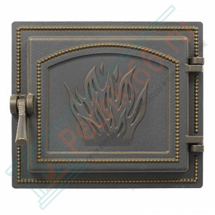 Дверца печная чугунная 261, бронза (Везувий)