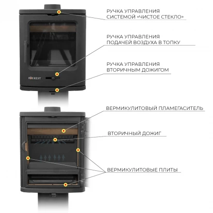 Печь-камин B7M, на дровнике (Everest)